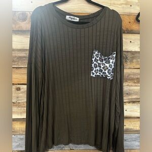 Cheetah pocket green shirt